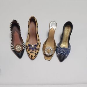Stylish Women's Shoe Collection - Black, Gold, Blue
